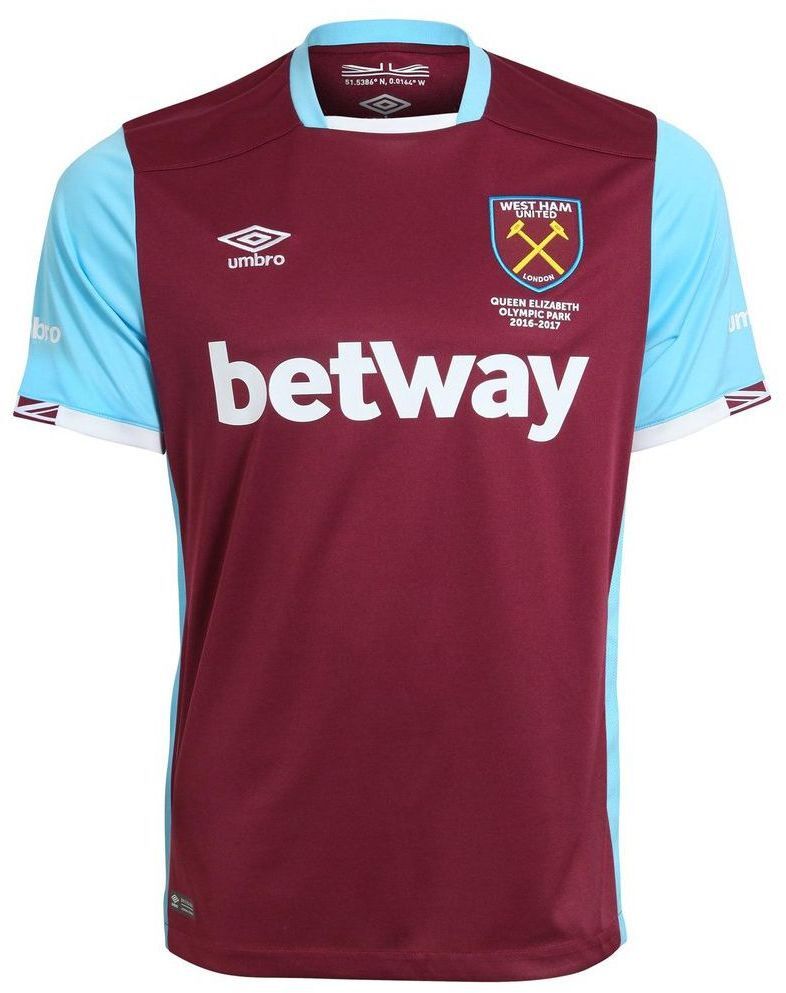 West Ham United F.C. thuisshirt seizoen 2016/2017